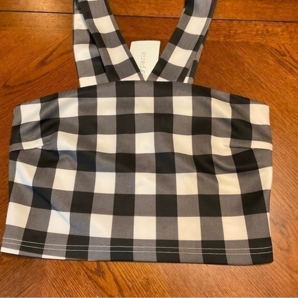 Lucy Paris Checkered Crop Top Size M
